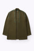Jacket in faux fur with embroidery on the back